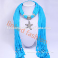 sky blue jersey pendant scarf necklace with starfish pendant Assorted Colors
